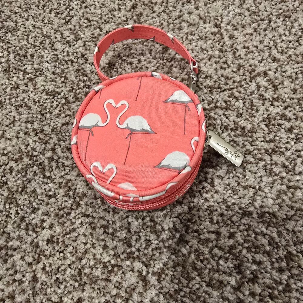 Ju Ju Be Flamingo & Gray Stripe Pacifier Pouch & … - image 2